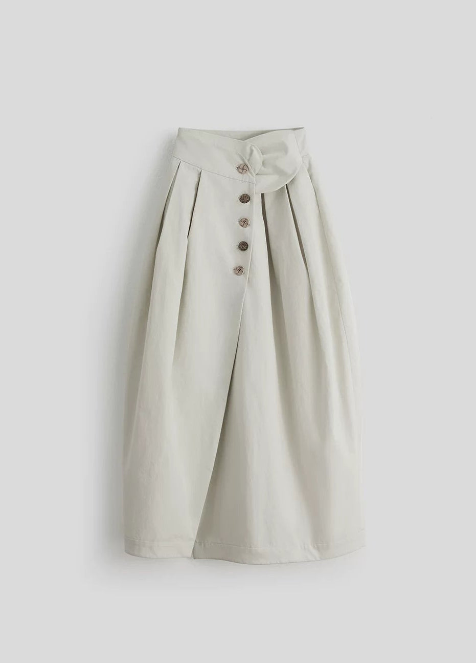 white balloon long skirt