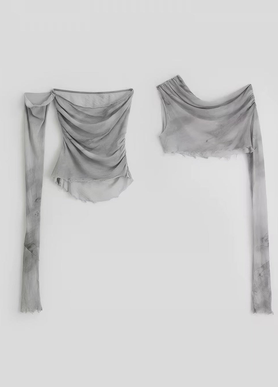 sheer tie-dye tops
