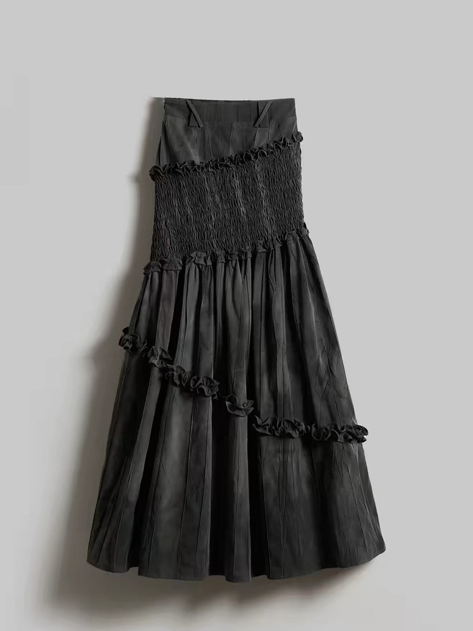 shirring flare skirt