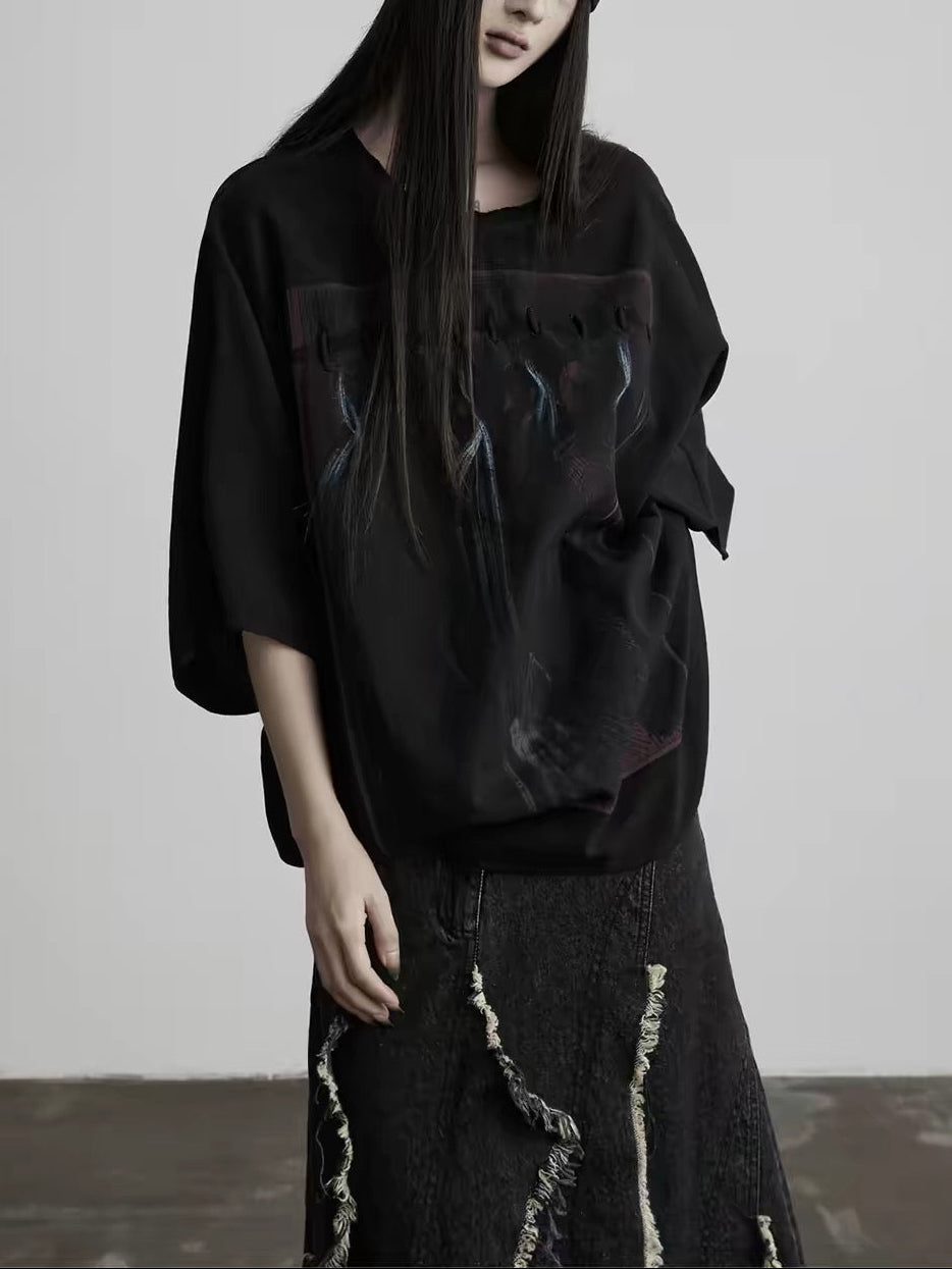 wide short sleeve T