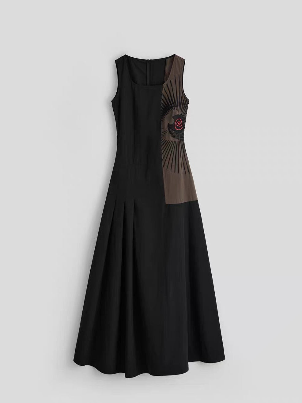 square neck summer long dress