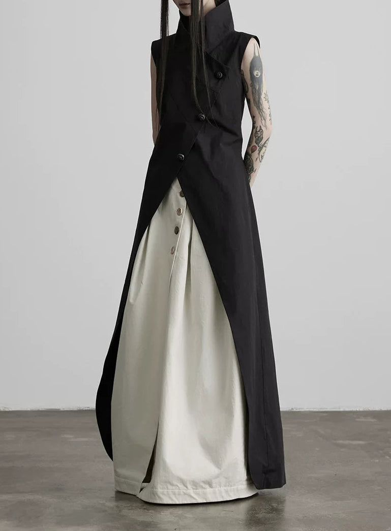 stand collar long onepiece