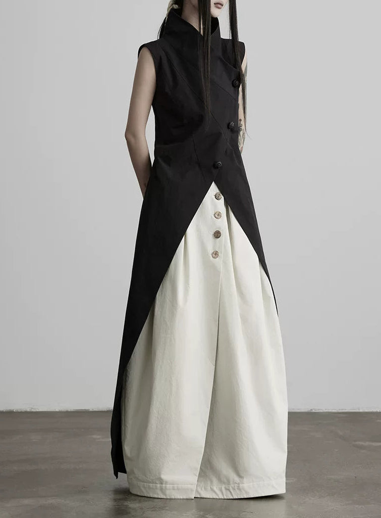 stand collar long onepiece