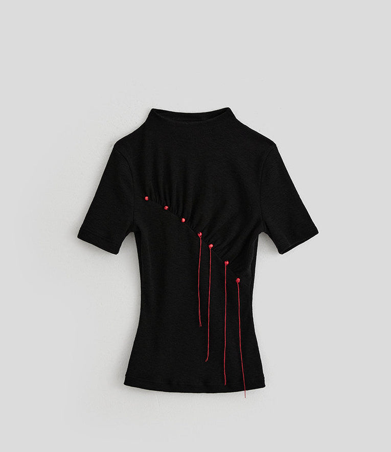 summer knit half sleeve T