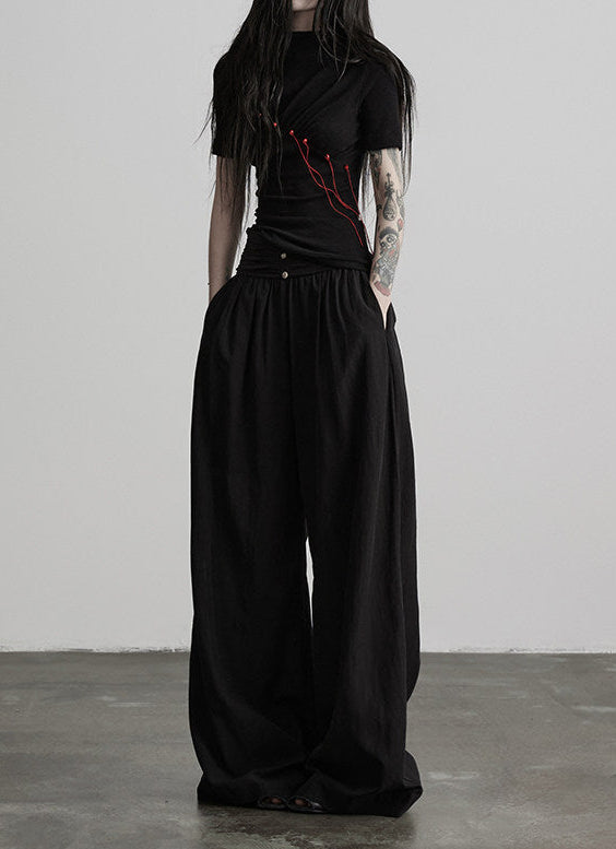 summer knit half sleeve T