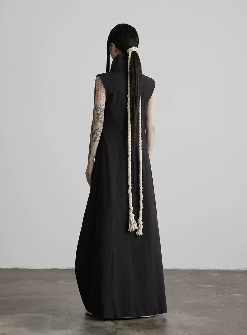 stand collar long onepiece
