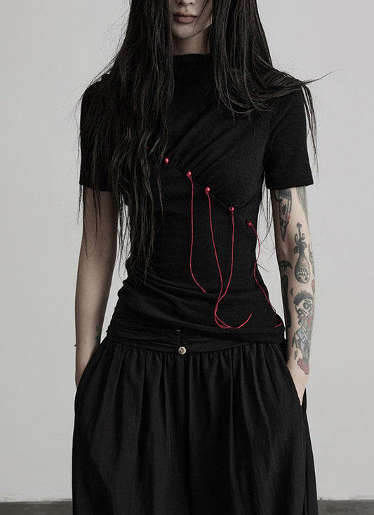summer knit half sleeve T